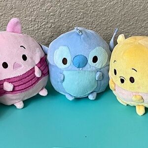 Disney Tsum Tsum Plush Set - Mini Mouse, Piglet, Stitch, and Winnie the Pooh